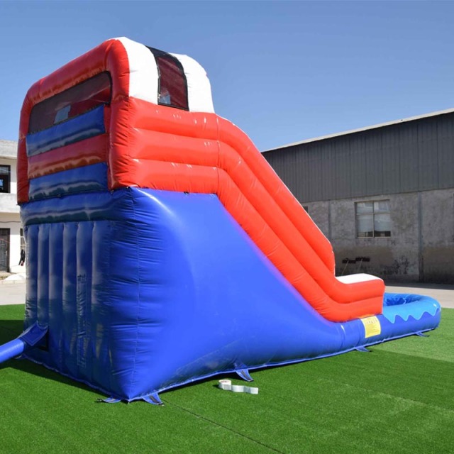 12ft Red white blue inflatable water slide