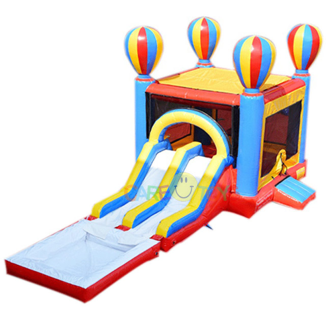 Hot Air Balloon Inflatable Bounce House With Water slide