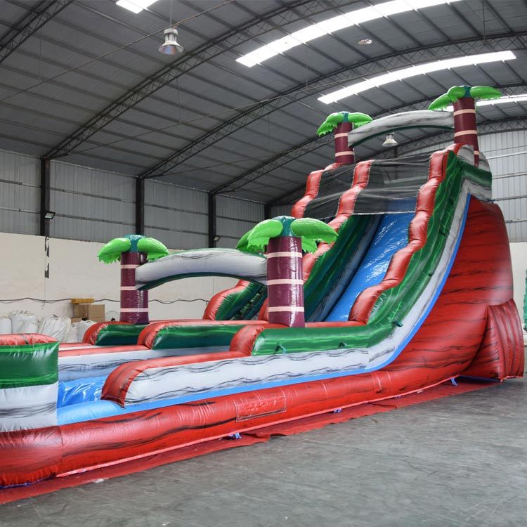22ft Red Marble Inflatable Waterslide