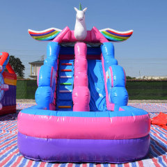 Unicorn theme inflatable water slide