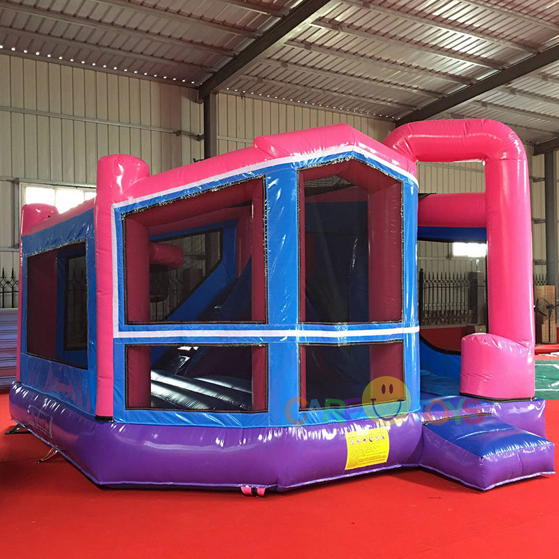 Pink purple girls blue backyard dream module inflatable jumper with slide