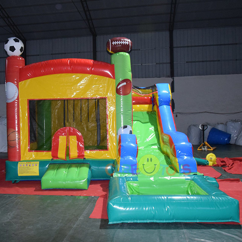 Sport Theme Bounce House slide combo