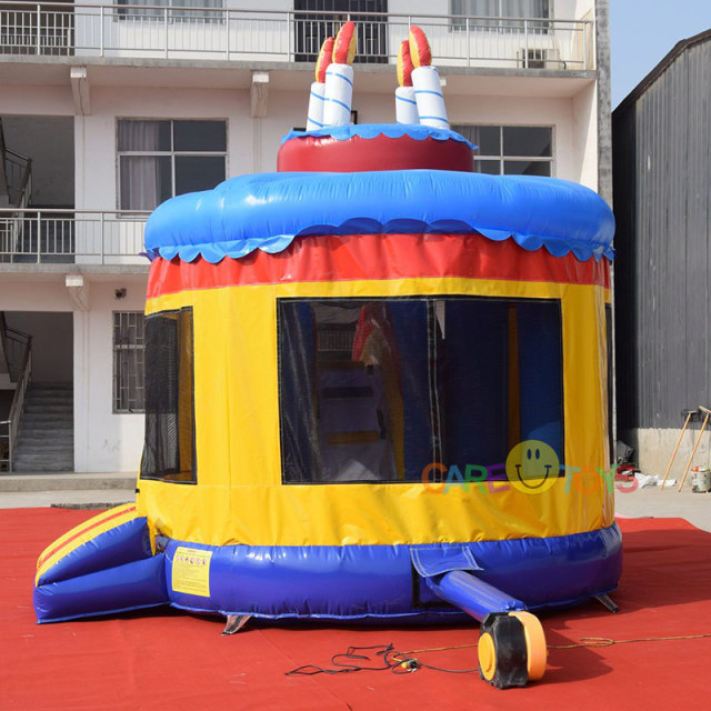 Inflatable Birthday Cake Bouncer With Slide