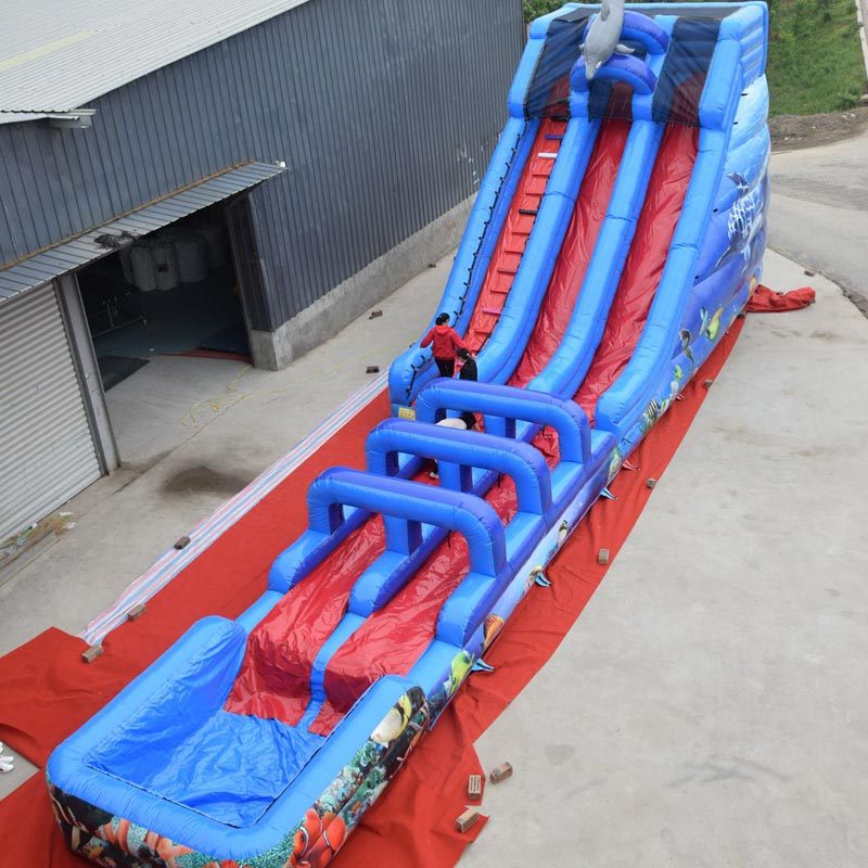 Giant outdoor sea world inflatable water slide