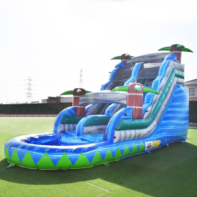 18ft Tall Tropical Inflatable Water Slide