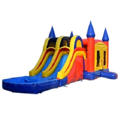 Commercial Bounce House with Dual Lane water slide