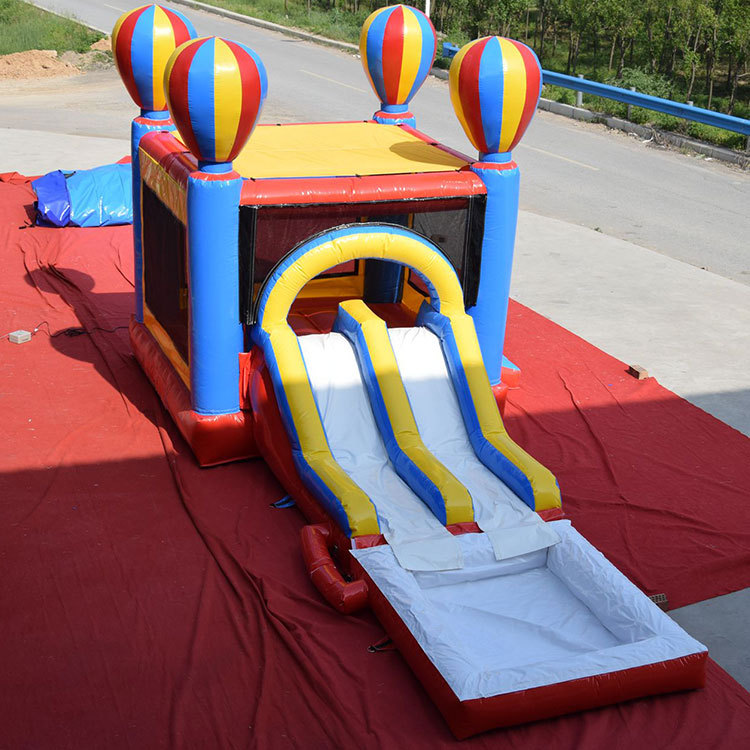 Hot Air Balloon Inflatable Bounce House With Water slide