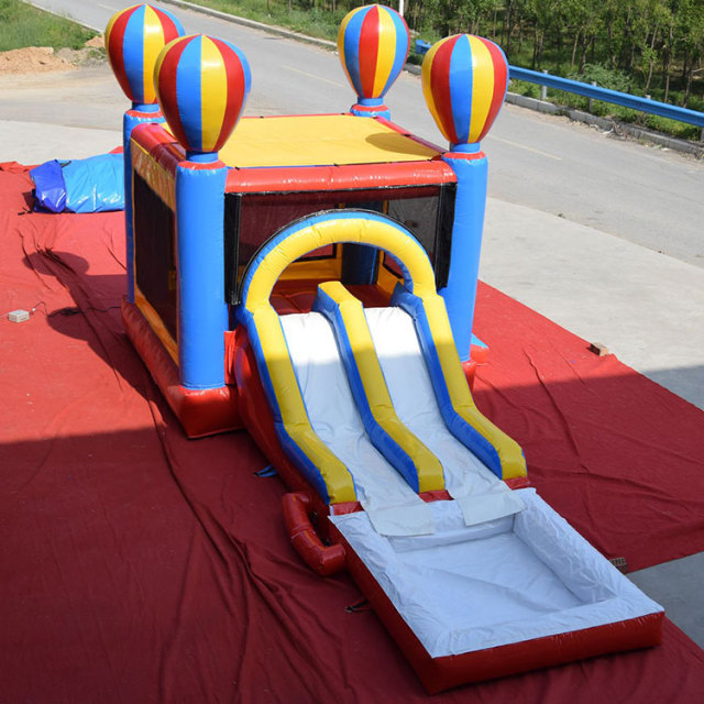 Hot Air Balloon Inflatable Bounce House With Water slide