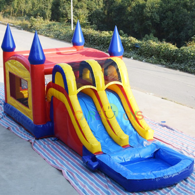Commercial Bounce House with Dual Lane water slide