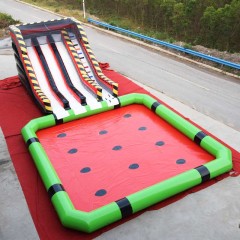 Triple Lane inflatable water slide with watermelon pool
