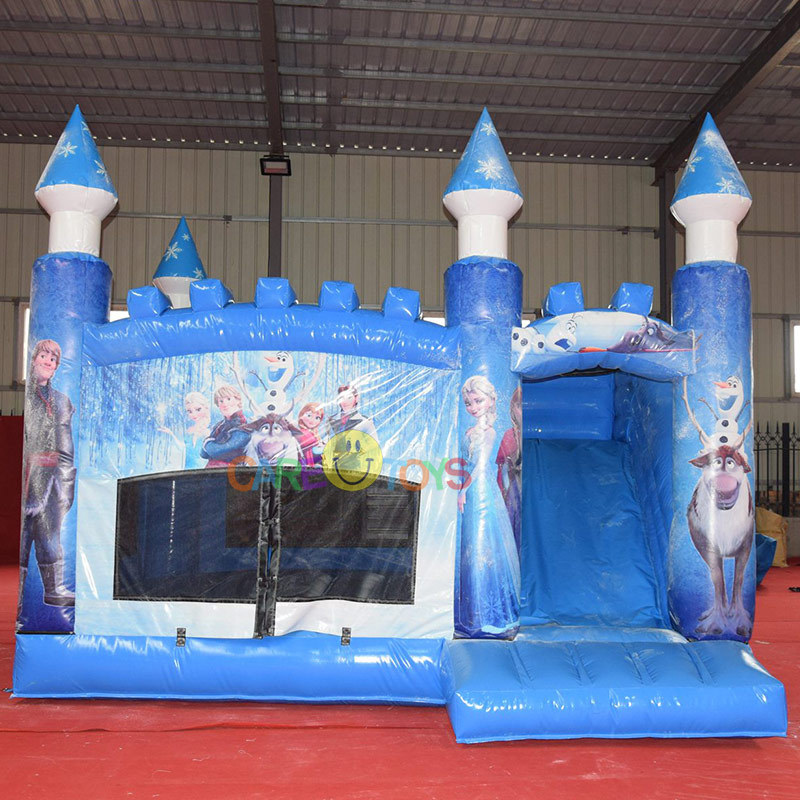 Frozen castle inflatable bouncer slide combo
