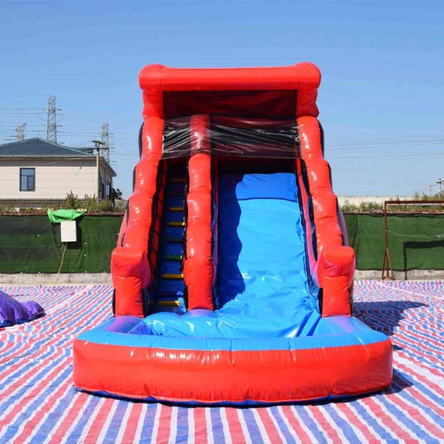 16ft Red black barkyard inflatable waterslide