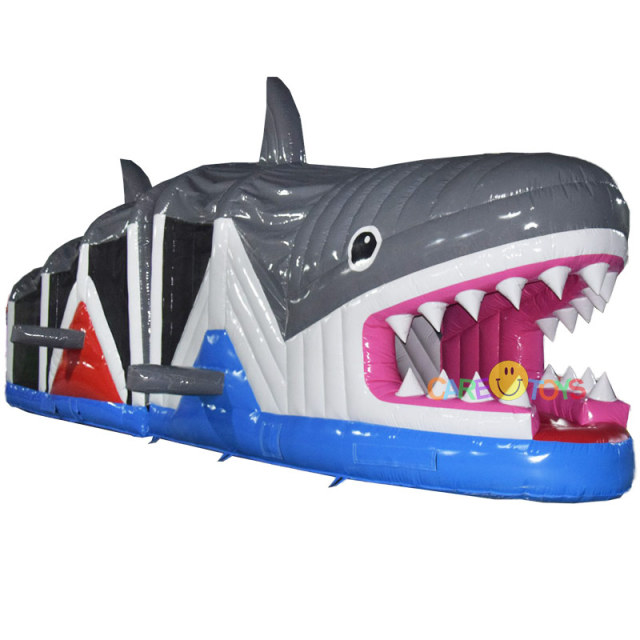 3D shark kids fun run obstacle course