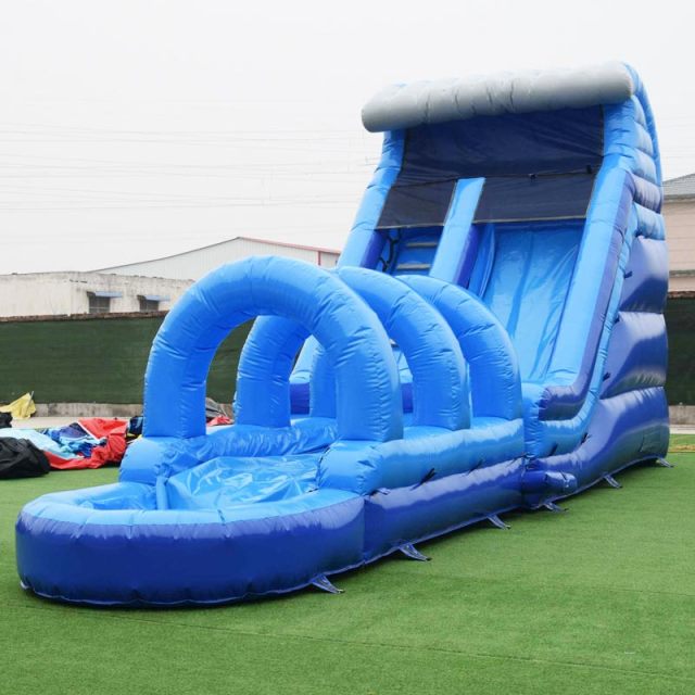 Blue wave water slide with slip n slide