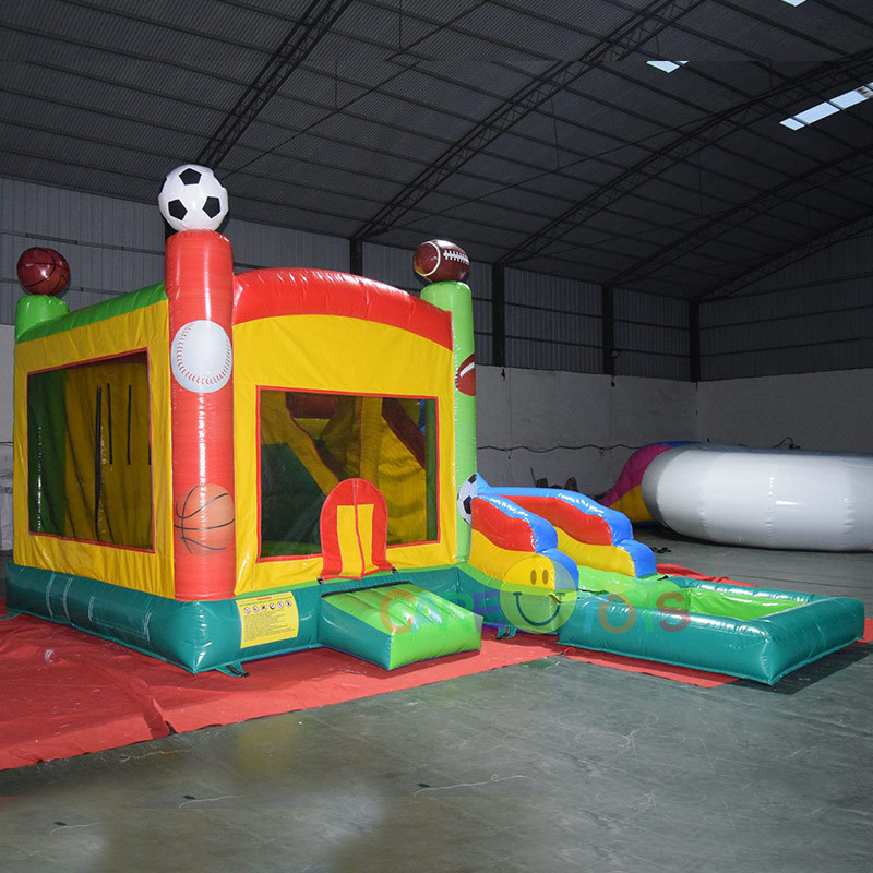 Sport Theme Bounce House slide combo