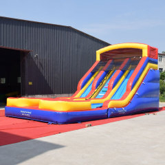 Red blue yellow Double Lane water slide