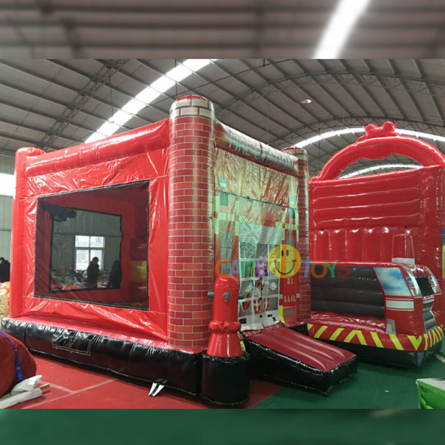 Fire Truck Bounce House Slide combo