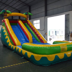 small tropical palm tree water slide