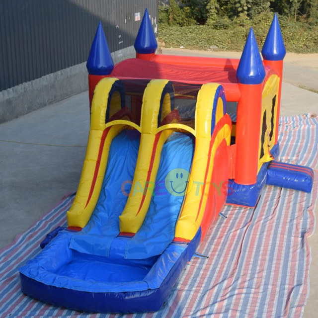 Commercial Bounce House with Dual Lane water slide