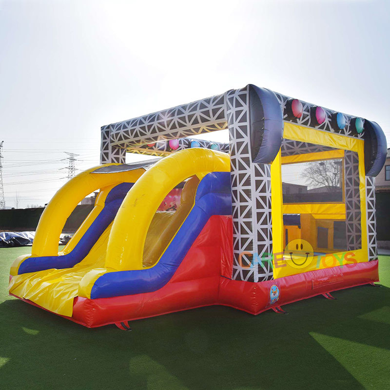 Disco Music Stage Bounce house with slide