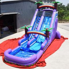 22ft Purple tropical inflatable water slide