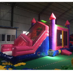Pink Castle Bounce house w/ Slide Inflatable Combo