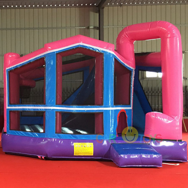 Pink purple girls blue backyard dream module inflatable jumper with slide