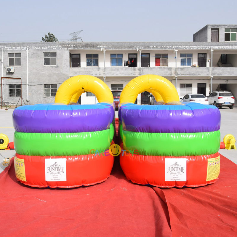 rainbow inflatable slip n water slide