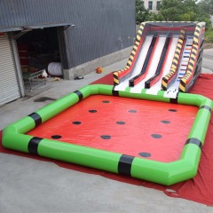 Triple Lane inflatable water slide with watermelon pool