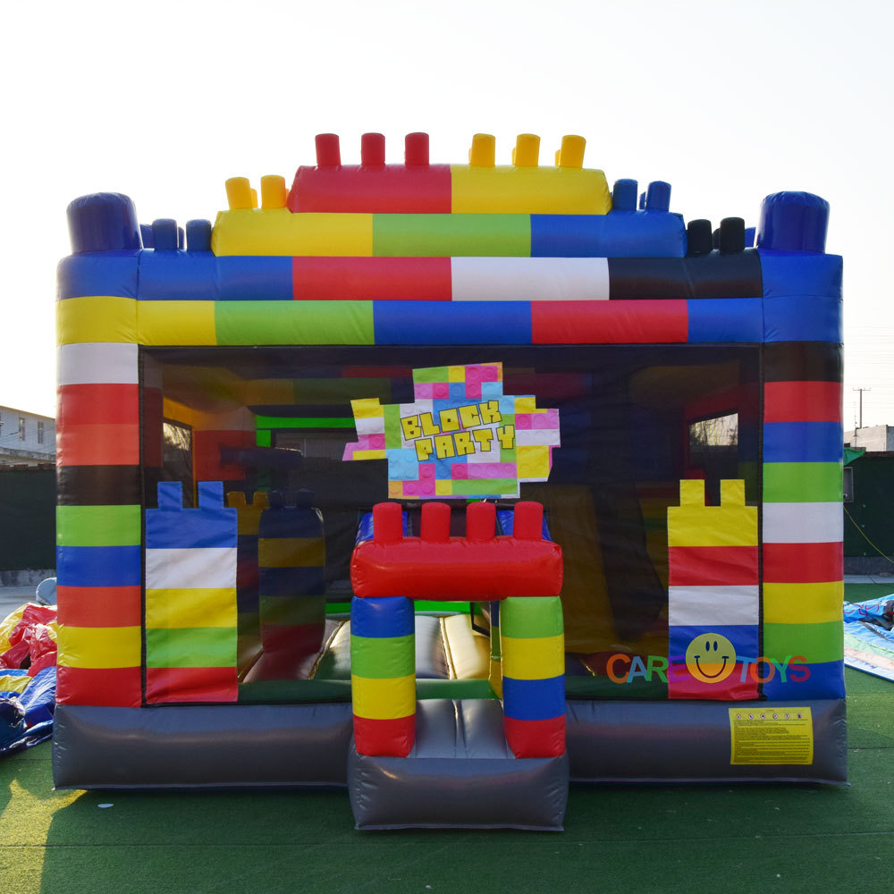 Building Block Bounce house with slide combo