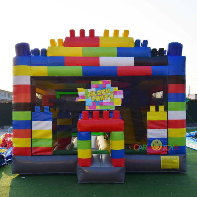 Building Block Bounce house with slide combo