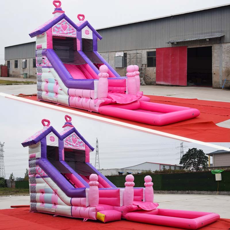 Lovely Pink princess house water slide
