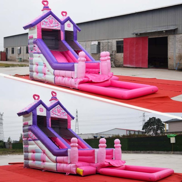 Lovely Pink princess house water slide