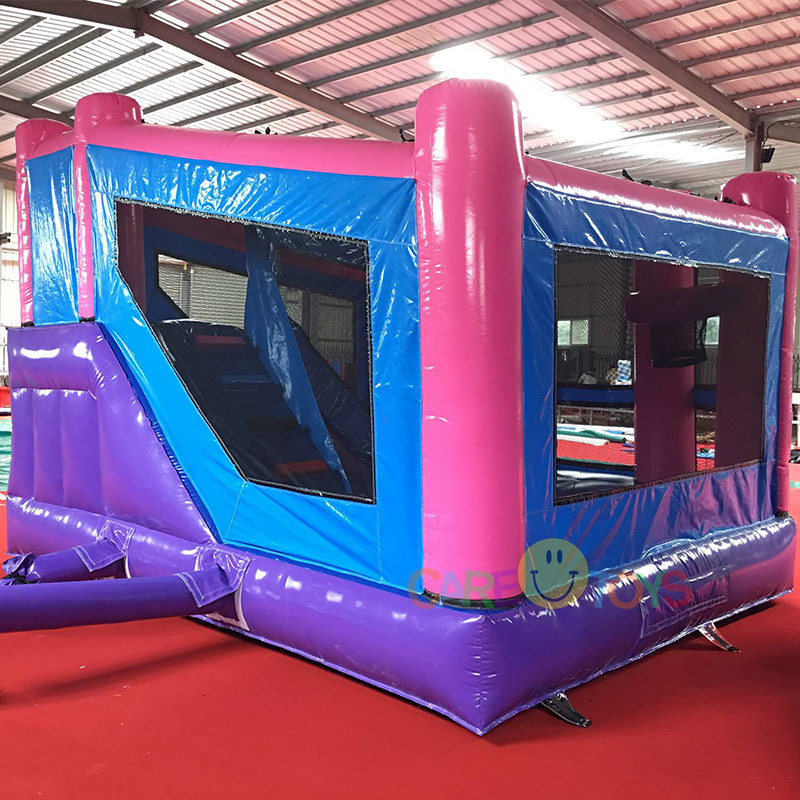 Pink purple girls blue backyard dream module inflatable jumper with slide
