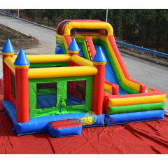 Commercial classic inflatable jumping castle with standalone slide
