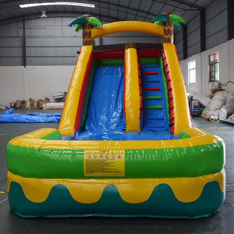 small tropical palm tree water slide