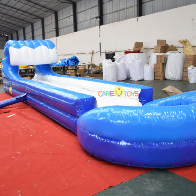 Single lane inflatable slip and slide