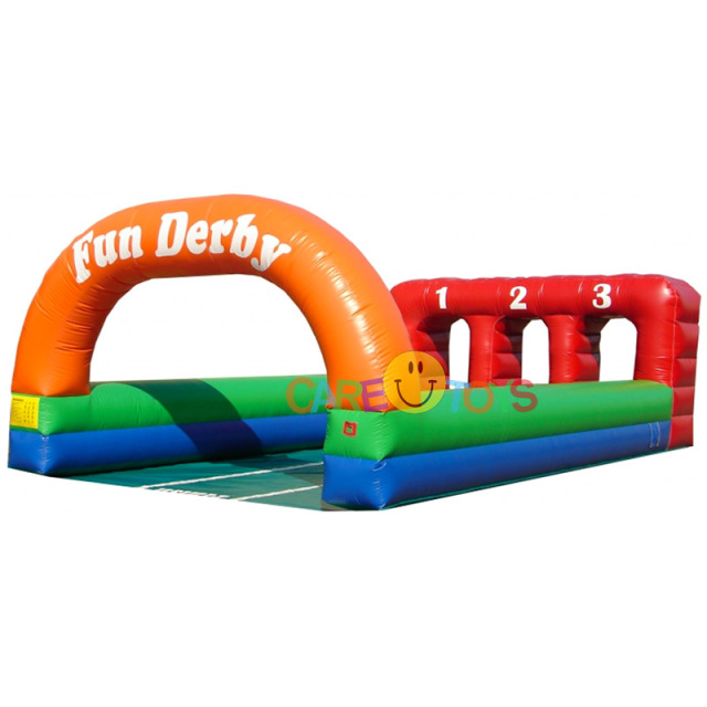 Fun inflatable derby horse race game