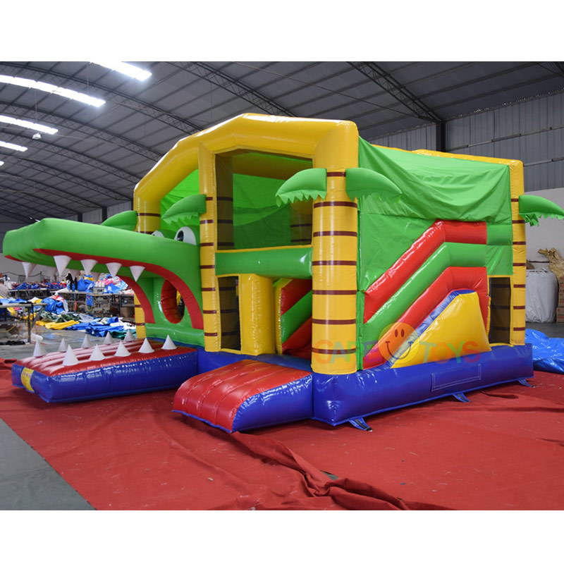 Jungle Crocodile Themed Bouncy Castle with Slide