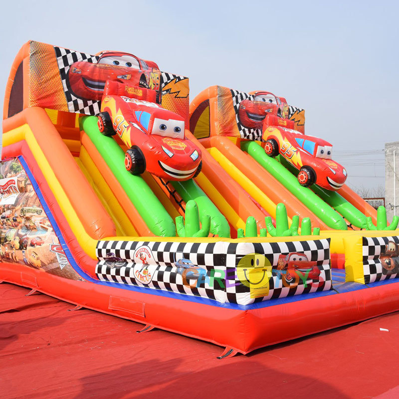 Cars themed inflatable slide