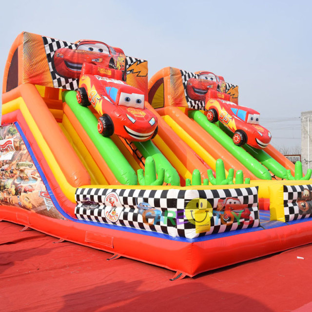 Cars themed inflatable slide