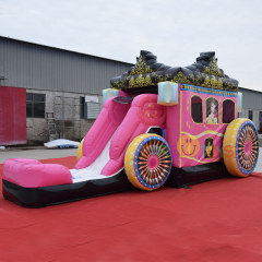 Princess Carriage Inflatable bounce house water slide combo