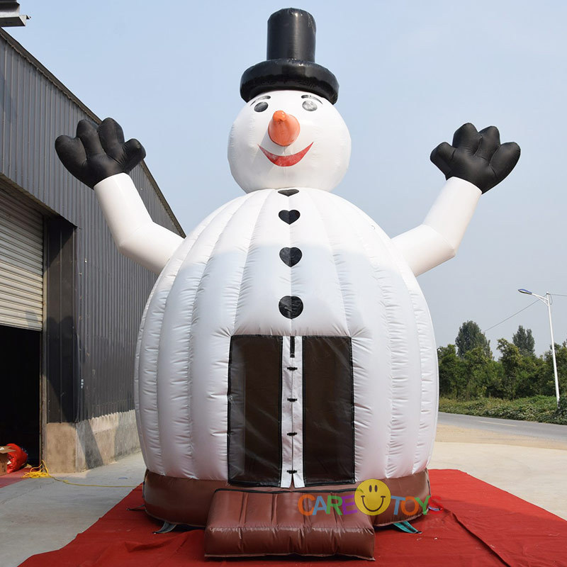 Giant 3D inflatable snowman bouncy castle