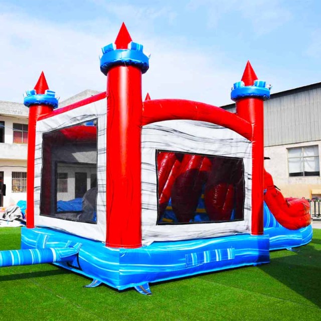 Marble castle bounce house with slide
