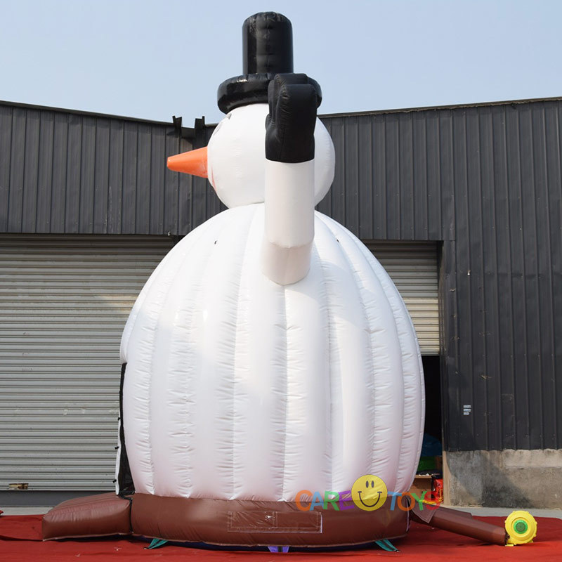 Giant 3D inflatable snowman bouncy castle