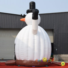 Giant 3D inflatable snowman bouncy castle