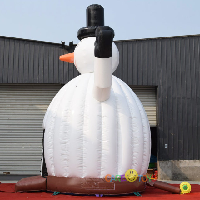 Giant 3D inflatable snowman bouncy castle
