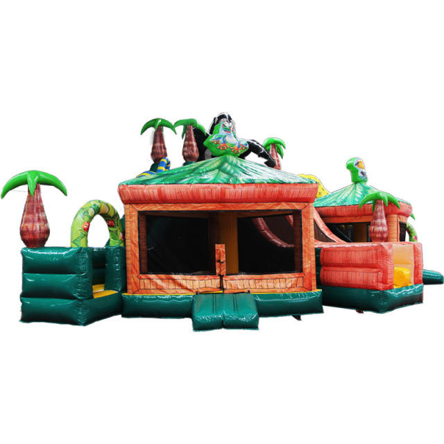 Rainforest Temple Triple inflatable Slide