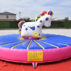 Inflatable pull riding unicorn