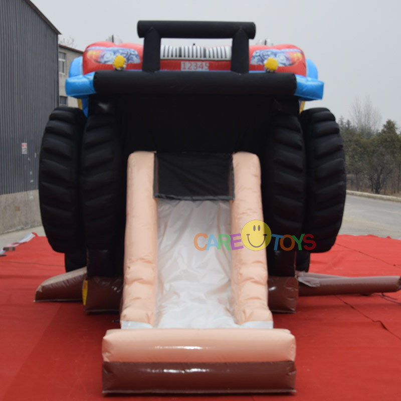 Monster Truck Inflatable Bounce House with slide